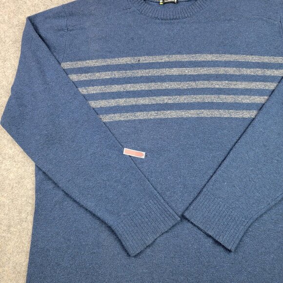 Smartwool Striped Crewneck Sweater Mens Large Blue Nylon Merino Wool - Picture 7 of 13
